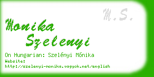 monika szelenyi business card