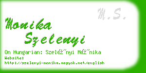 monika szelenyi business card